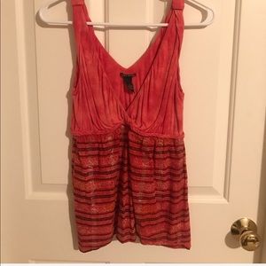 Lucky Brand Red Sleeveless Flowy Top